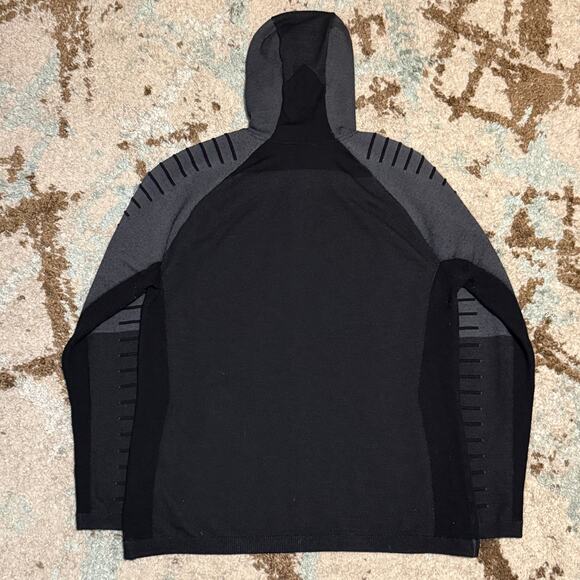 Smartwool Men's Intraknit Merino Fleece Full Zip Hoodie Size XL Black/Gray - Picture 2 of 9